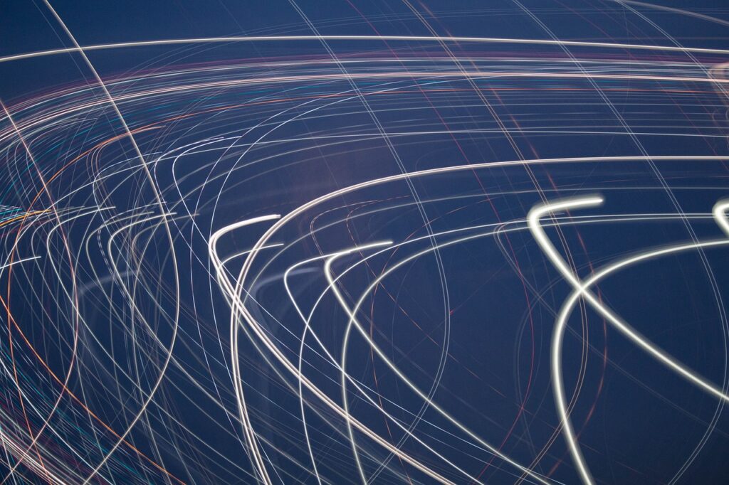 light streaks with blue backdrop